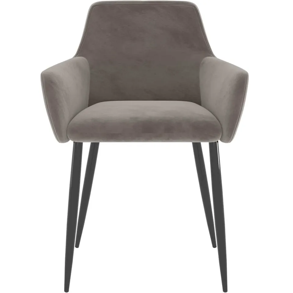 vidaXL Eetkamerstoelen 2 st fluweel lichtgrijs grijs, foto 3