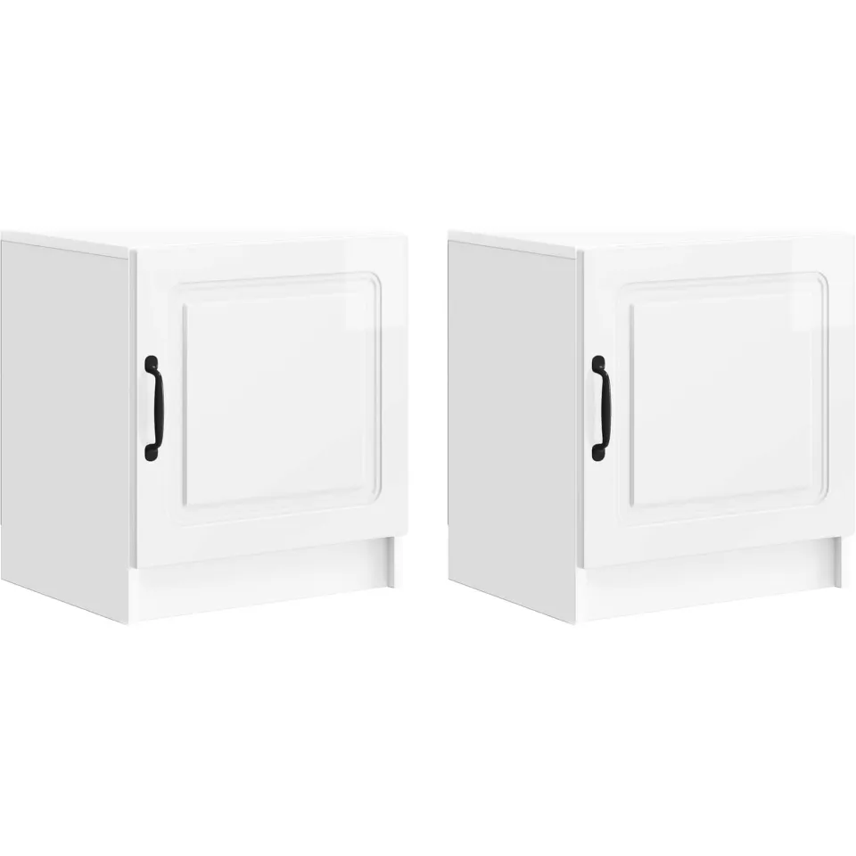 vidaXL Nachtkastje 2 st Hoogglans Wit 43 x 34,5 x 47 cm Bewerkt hout, foto 3
