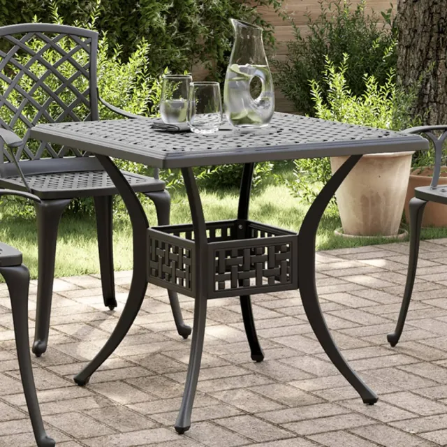 vidaXL Tuintafel 80x80x75 cm gietaluminium groen, foto 2