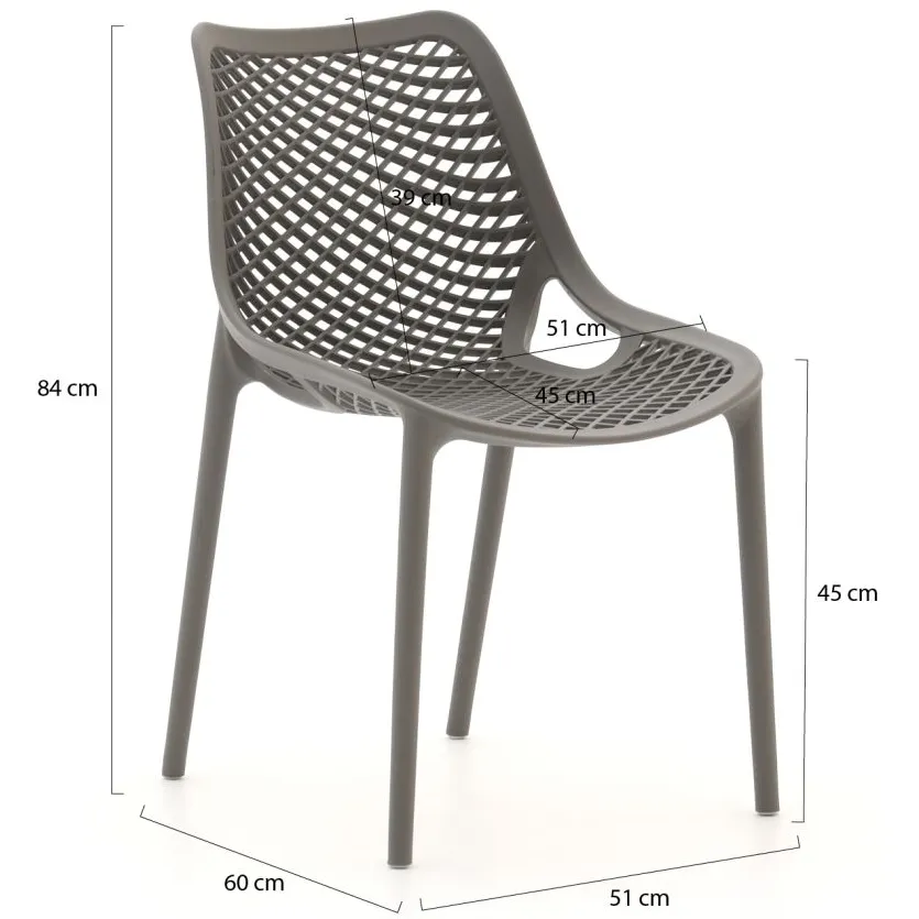 Forza Furniture Forza Ripi dining tuinstoel stapelbaar grijs, foto 3