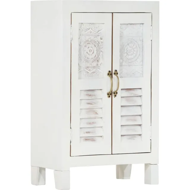 vidaXL Dressoir 55x30x90 cm massief acaciahout Wit