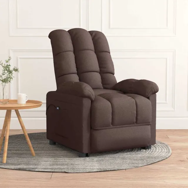 vidaXL Fauteuil verstelbaar elektrisch stof donkerbruin bruin