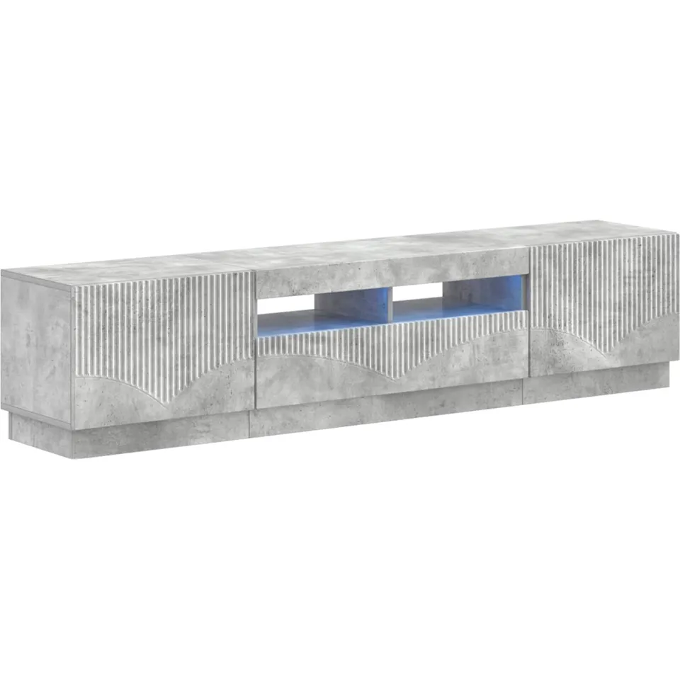 vidaXL LED tv-meubel HOORN 3 st Betongrijs Bewerkt hout grijs