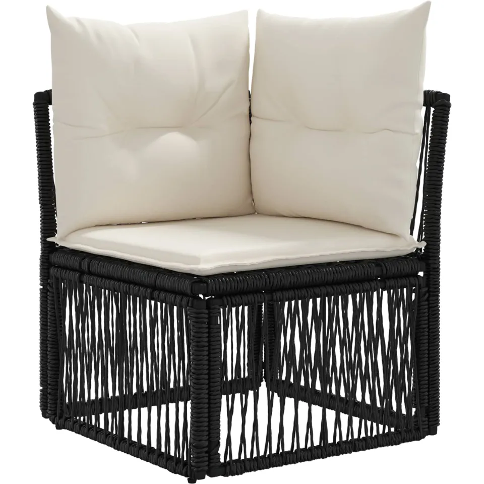 vidaXL Tuinbankenset 13 st Zwart poly rattan, foto 4