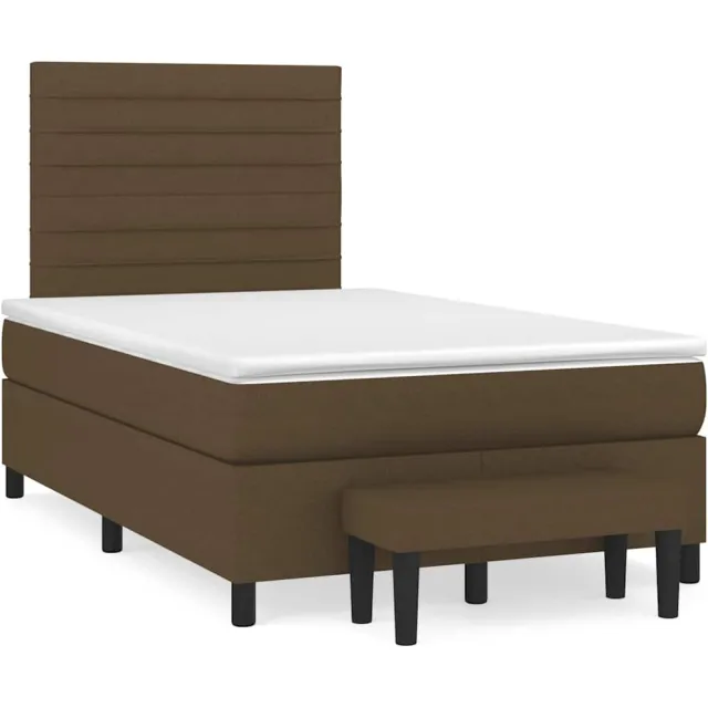vidaXL Boxspring met matras stof donkerbruin 120x190 cm bruin