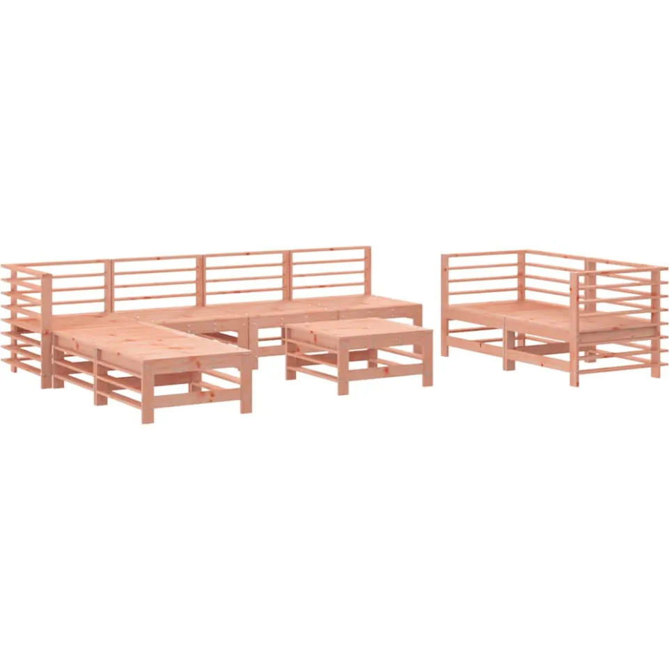 vidaXL 9-delige Loungeset massief douglashout Bruin
