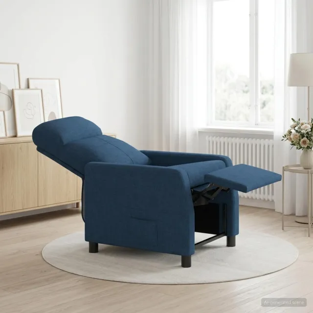 vidaXL Relaxfauteuil Blauw Stof