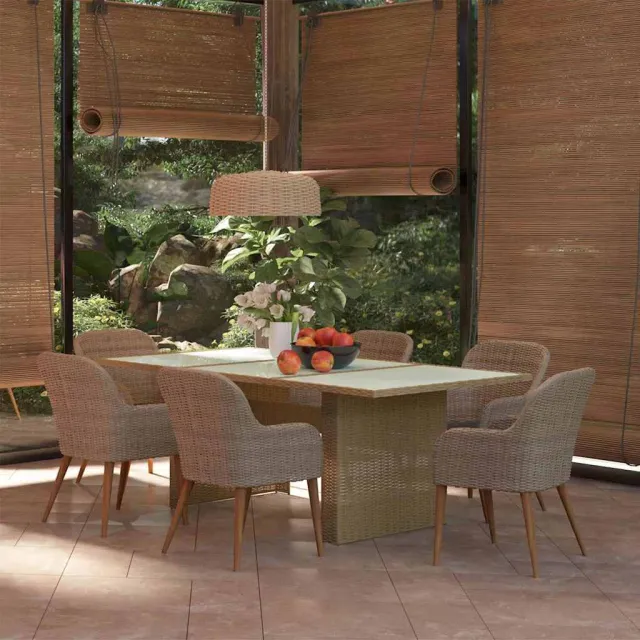 vidaXL 7-delige Tuinset poly rattan bruin, foto 2