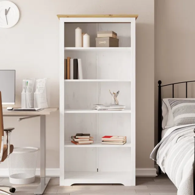 vidaXL Boekenkast 5-laags BODO 82x40x173 cm massief grenenhout bruin, foto 2