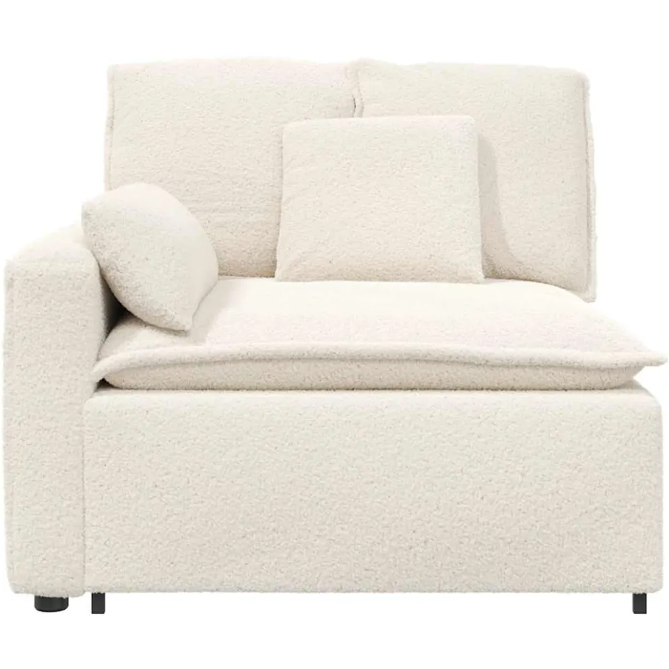 vidaXL Modulaire bank Armleuning eindmodule met kussens 100 cm Crème