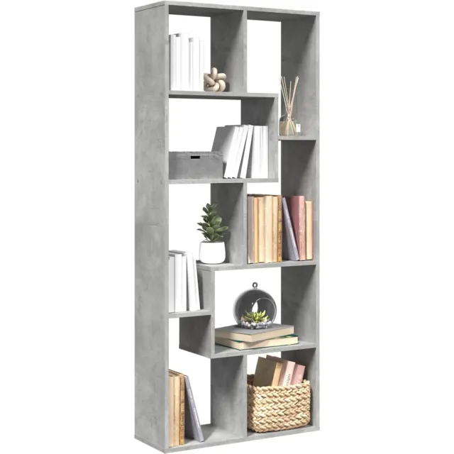 vidaXL Kamerscherm / boekenkast 67x25x161,5 cm bewerkt hout betongrijs