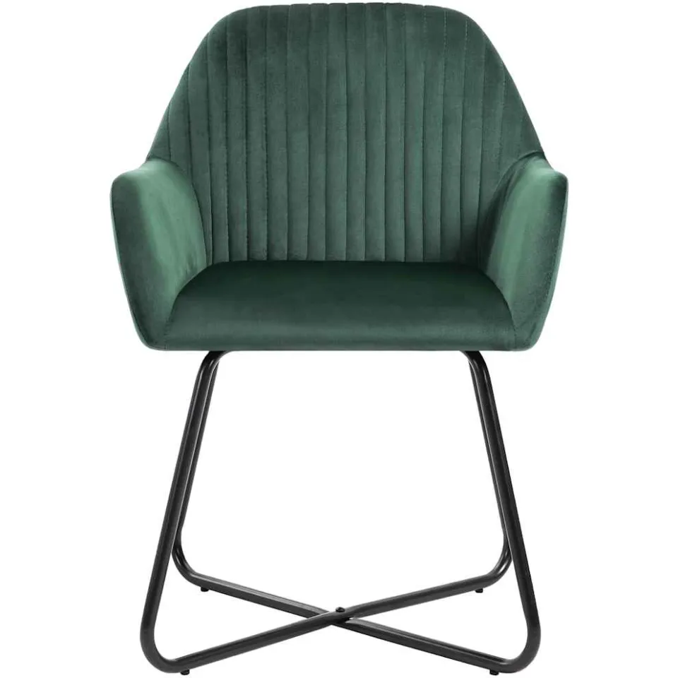 vidaXL Eetkamerstoelen 4 st fluweel groen, foto 3