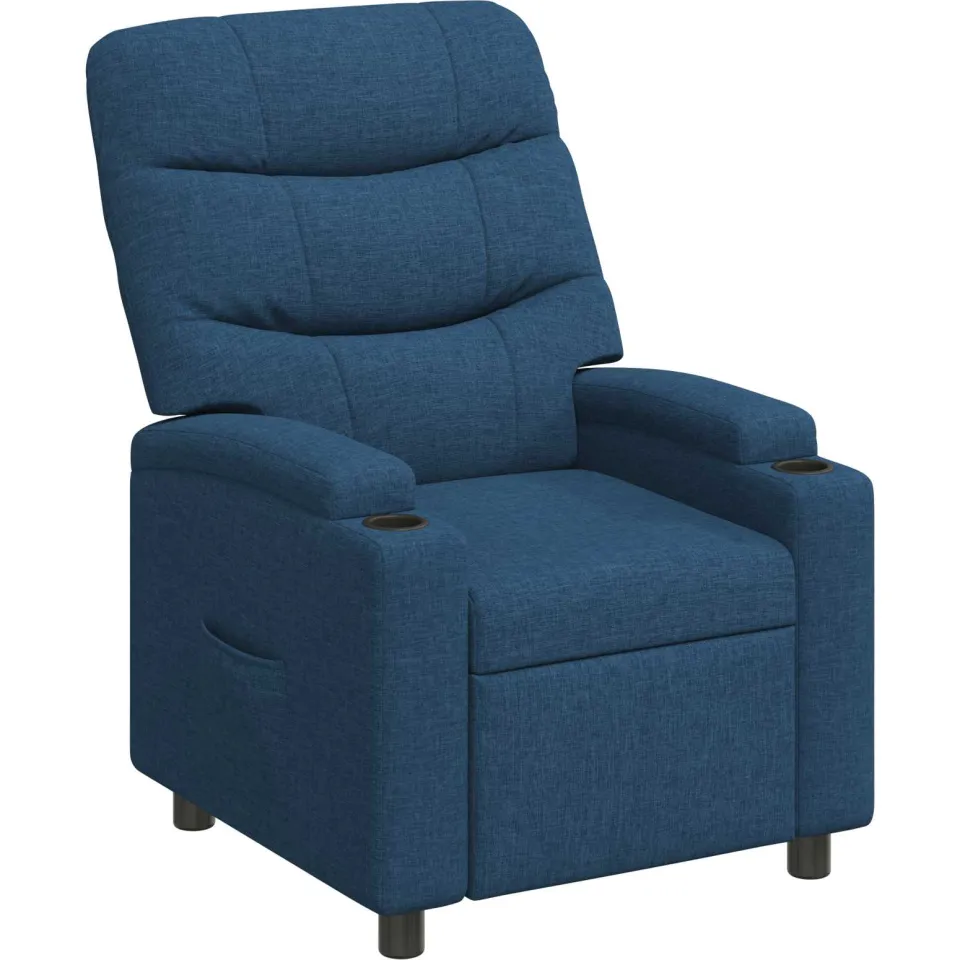 vidaXL Ligstoel Blauw 75 x 93 x 102 cm Stof