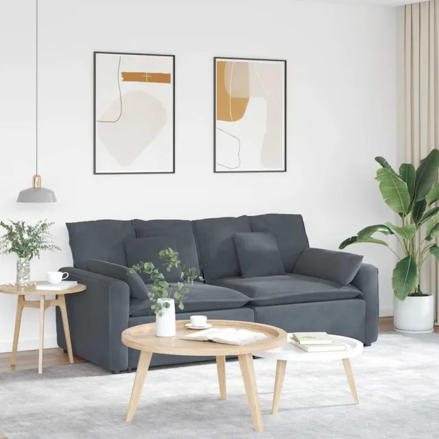 vidaXL Modulaire bank met kussens donkergrijs