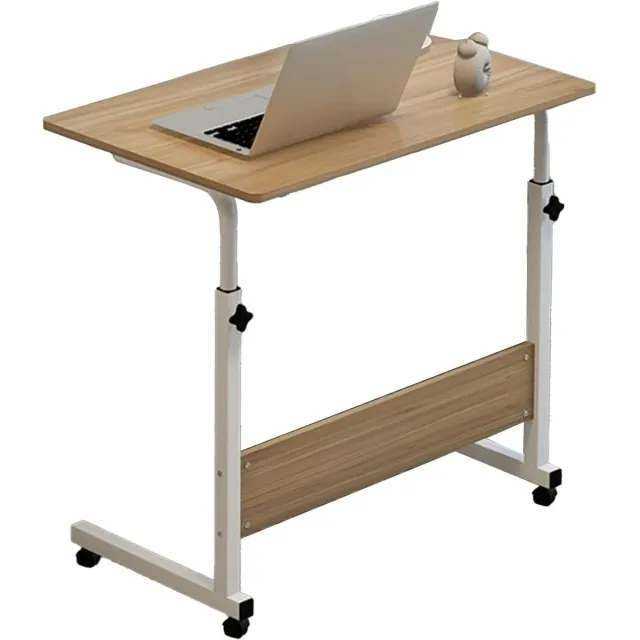 Home & Marker Draagbare Tafel op Wieltjes - Bijzettafel - Bedtafeltje op Wieltjes - Verstelbare Hoogte - Laptoptafel - EVOSTUL Wit