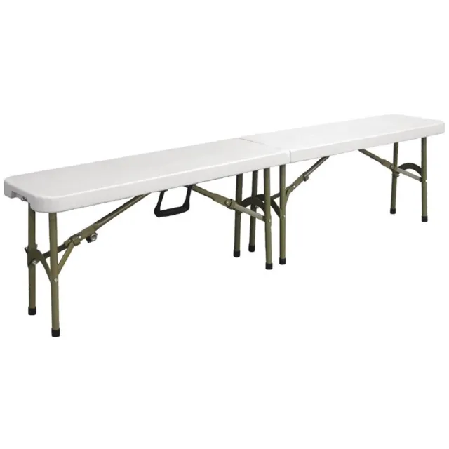 Bolero Inklapbare bank | 183 cm | ABS Zitting | Stalen Frame Wit