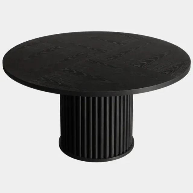 STILVORA Eettafel - Ronde Tafel Voor 6 Personen Met Middenvoet - Voor Keuken En Woonruimte - MDF En Metaal - 120 x 75 Cm - Zwart