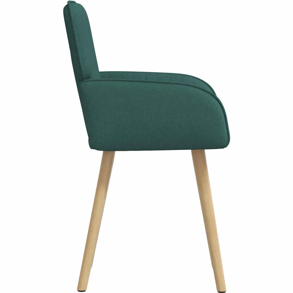 vidaXL Eettafelstoelen 6 st Stof Donkergroen 56,5 x 50 x 87,5 cm groen, foto 4