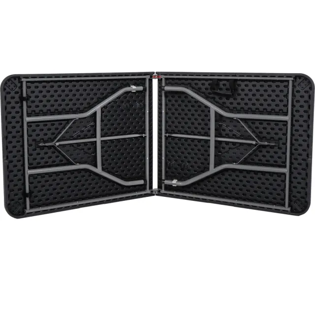 springos Klaptafel | Vouwtafel | Kampeertafel | Inklapbaar | Draagbaar | 180 x 75 cm | Zwart/Grijs