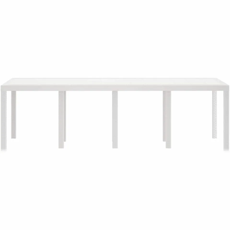 vidaXL Tuinstafel Wit 250 x 100 x 73 cm poly rattan