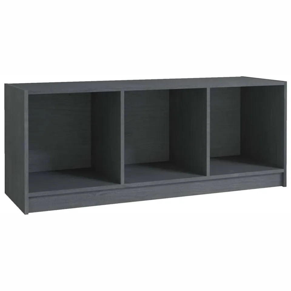 vidaXL Tv-meubel 104x33x41 cm massief grenenhout grijs