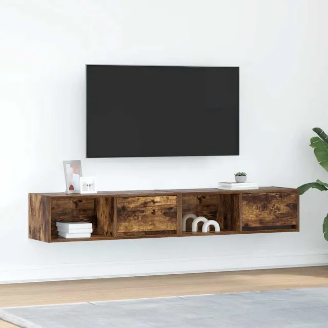 vidaXL Tv-meubelen 2 st 80x31x25,5cm bewerkt hout gerookt eikenkleurig Bruin