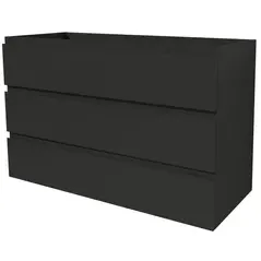AquaVive - Praxis Eigen Merk Aquavive Wastafelonderkast Napoli 120cm - Zwart Mat - Met 3 Lades