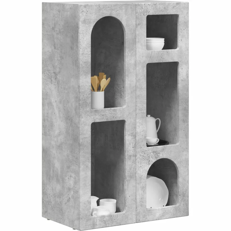 vidaXL Dressoir ELST Beton Grijs 59 x 35 x 100,5 cm Bewerkt hout