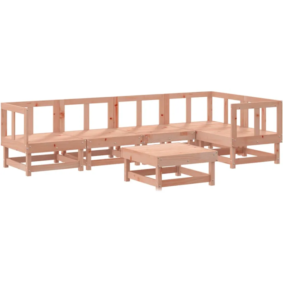 vidaXL 6-delige Loungeset met kussens massief douglashout Bruin