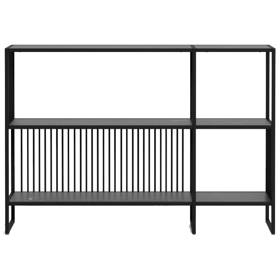 Lisomme Danny metalen boekenkast zwart met marmerlook- 120 x 83 cm, foto 3