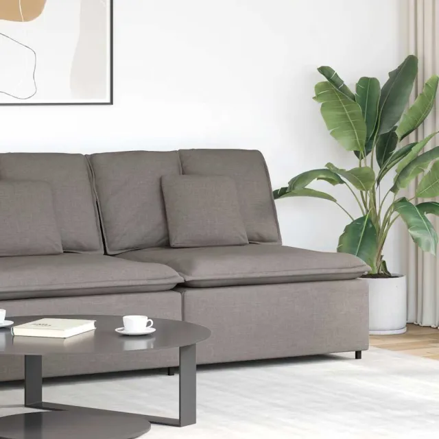 vidaXL Modulaire bank middenmodule met kussens 100 cm taupe