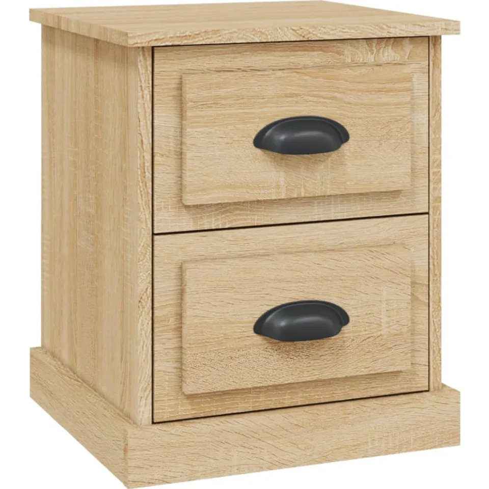 vidaXL Nachtkastje 39x39x47,5 cm bewerkt hout sonoma eikenkleurig Bruin