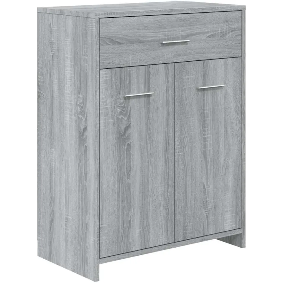 vidaXL Badkamerkast 60x33x80 cm bewerkt hout grijs sonoma eikenkleurig