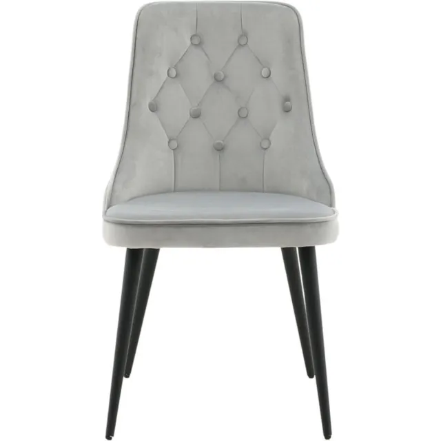 Venture Home Venture-Home-Eetkamerstoelen-2-st-Velvet-Deluxe-lichtgrijs-en-zwart