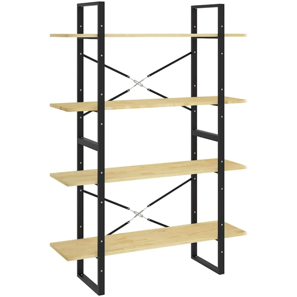 vidaXL Boekenkast met 4 schappen 100x30x140 cm massief grenenhout Bruin