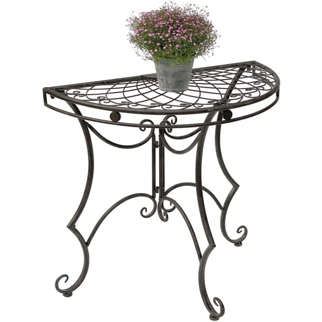 ‎DanDiBo Wandtafel halfrond - Bruin antiek - 80 cm