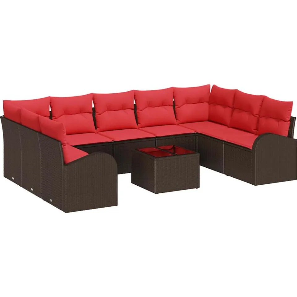 vidaXL Bankstel 10 st Bruin [Synthetisch]: Poly Rattan, foto 4