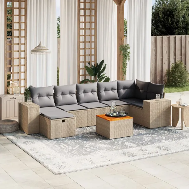 vidaXL Patio Sofa Set Mix Beige en Lichtgrijs, foto 2