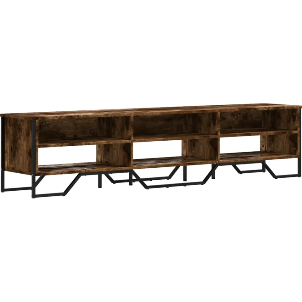 vidaXL Tv-meubel 180x34x41 cm bewerkt hout gerookt eikenkleurig Bruin