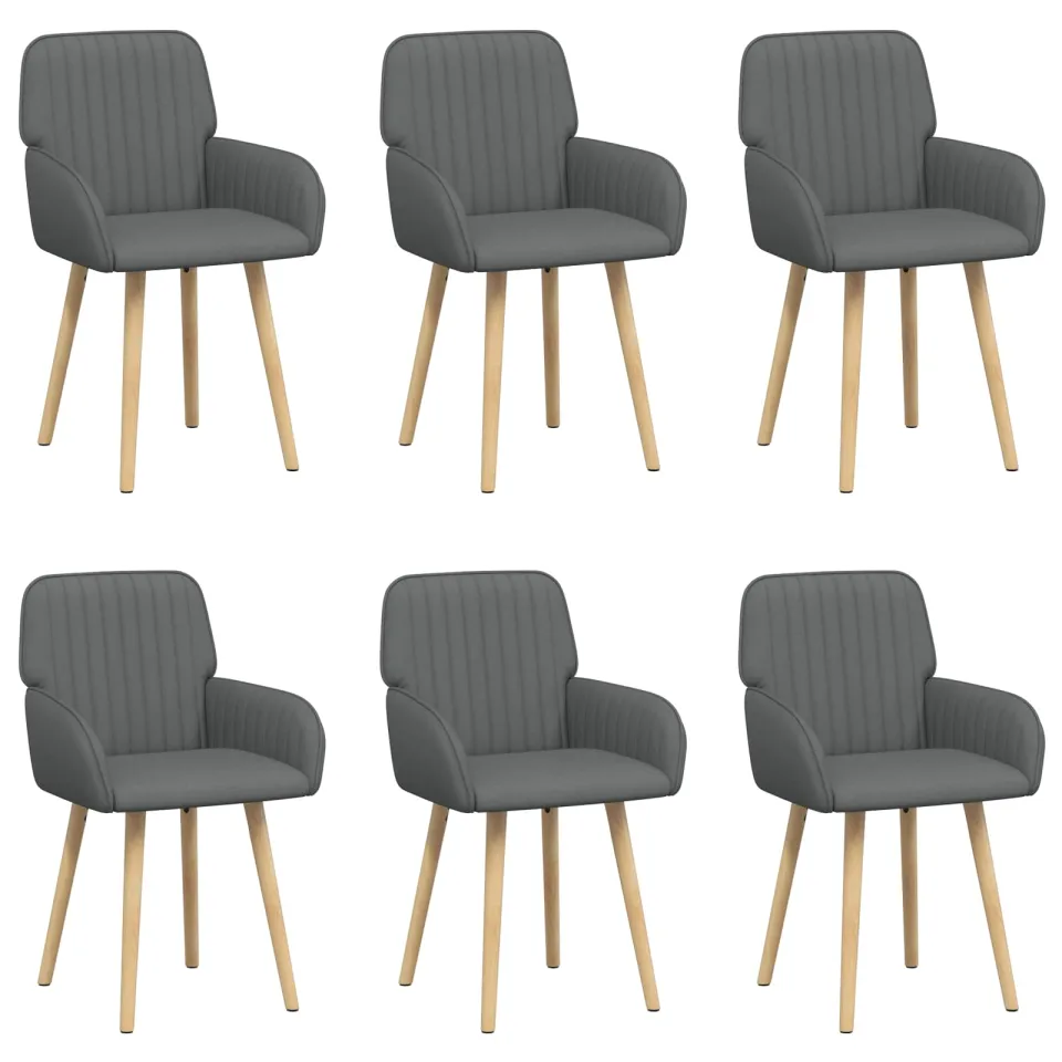 vidaXL Eettafelstoelen 6 st Stof Donkergrijs 56,5 x 50 x 87,5 cm, foto 3
