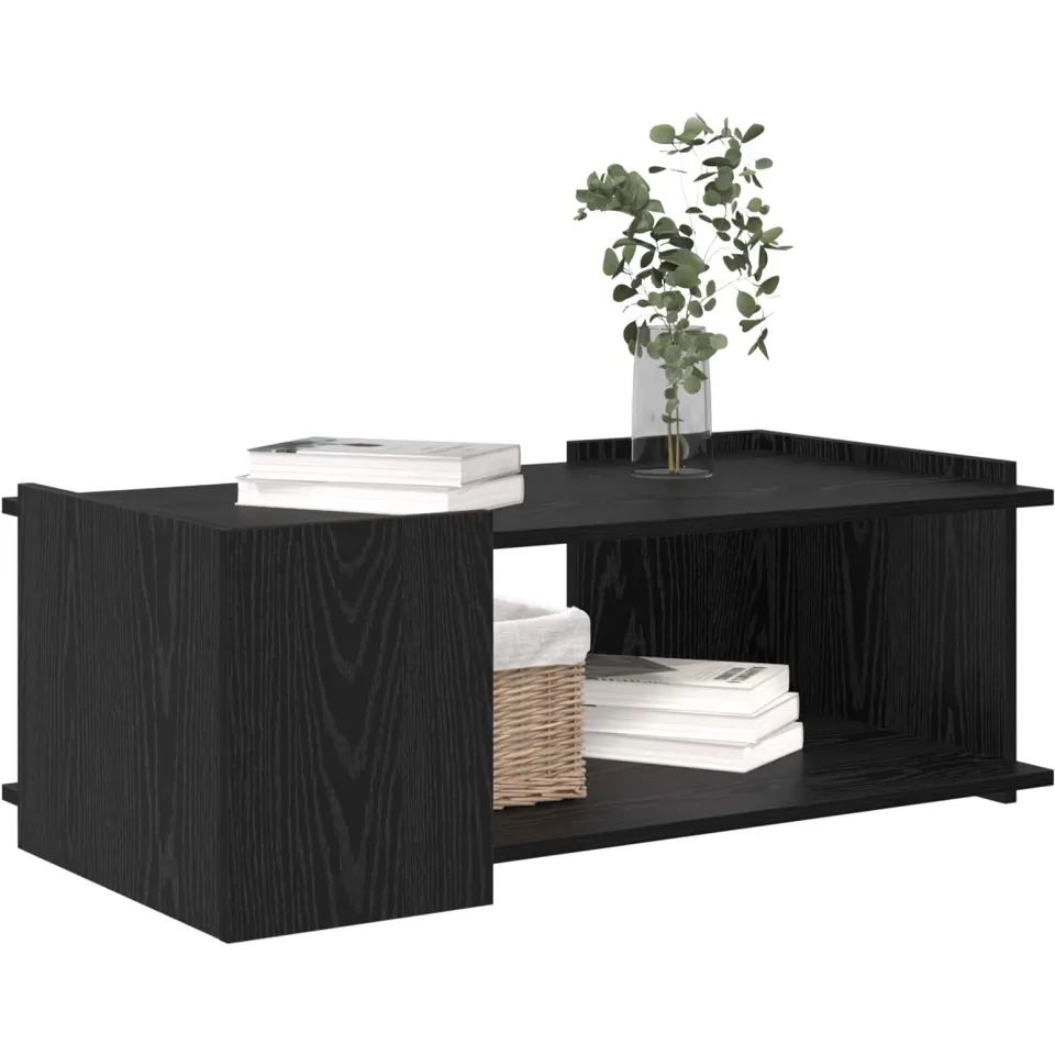 vidaXL Salontafel Zwart eiken 90 x 50 x 33 cm Bewerkt hout