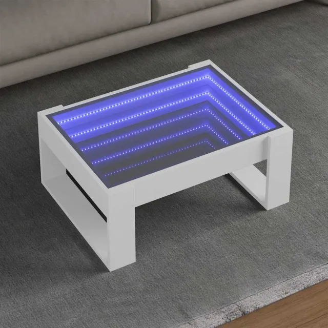 vidaXL Salontafel met Infinity LED 70x53x30 cm wit, foto 2