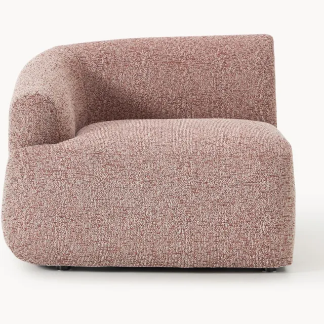 Westwing Collection Bouclé hoekmodule Sofia Wijnrood