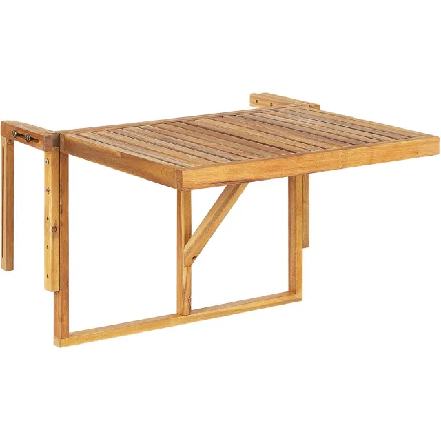Beliani UDINE - Tuintafel - Lichte houtkleur - 69 x 70 cm - Acaciahout Bruin