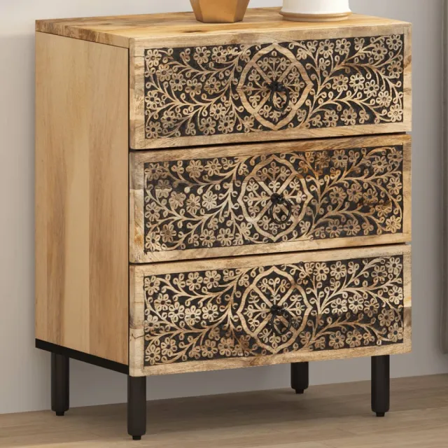 vidaXL Nachtkastje 50x33x60 cm massief mangohout bruin