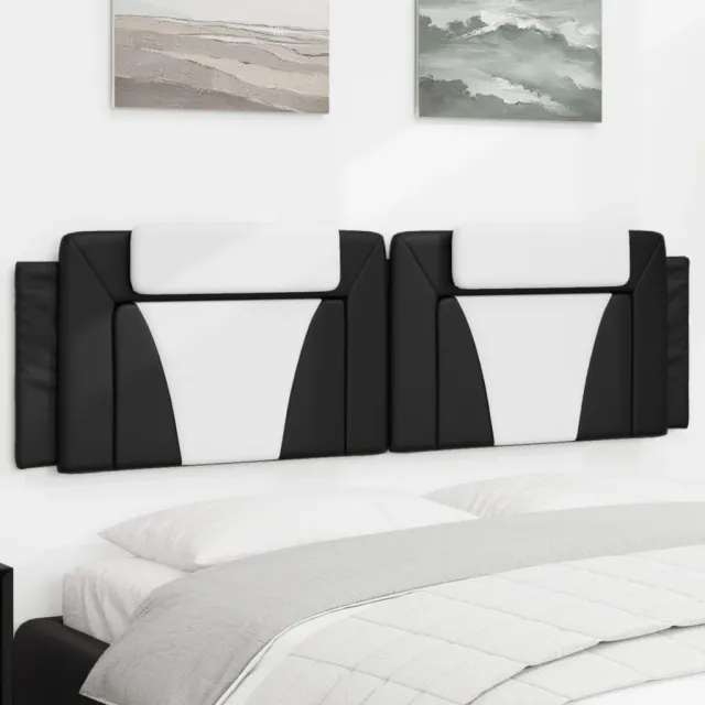 vidaXL Hoofdbordkussen "Viana" 183 cm kunstleer zwart en wit