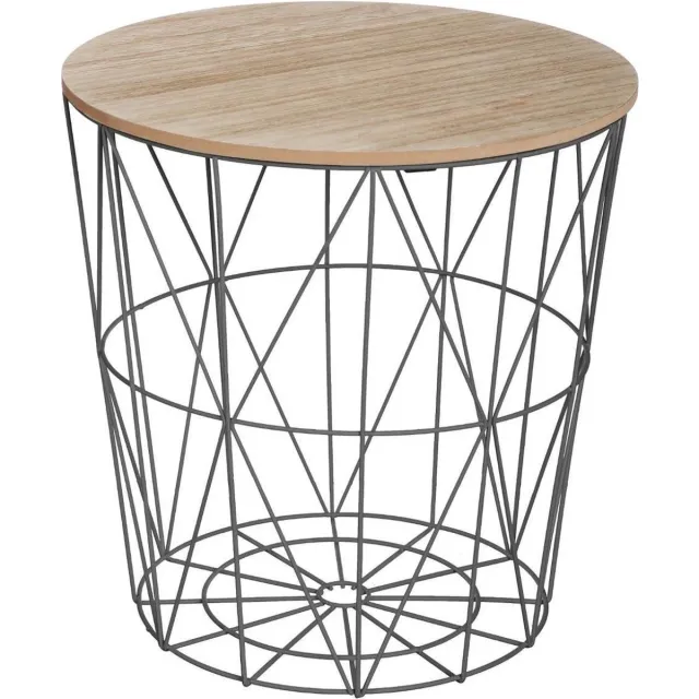 Konges Sløjd Bijzettafel - zwart metalen draadmand - D. 39,5 cm - H. 41 cm