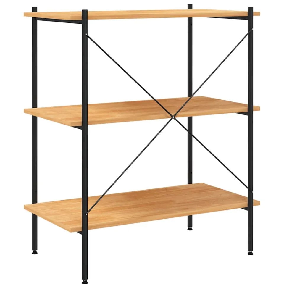 vidaXL 3-laags stellingkast zwart en eiken 80x40x92 cm, foto 4