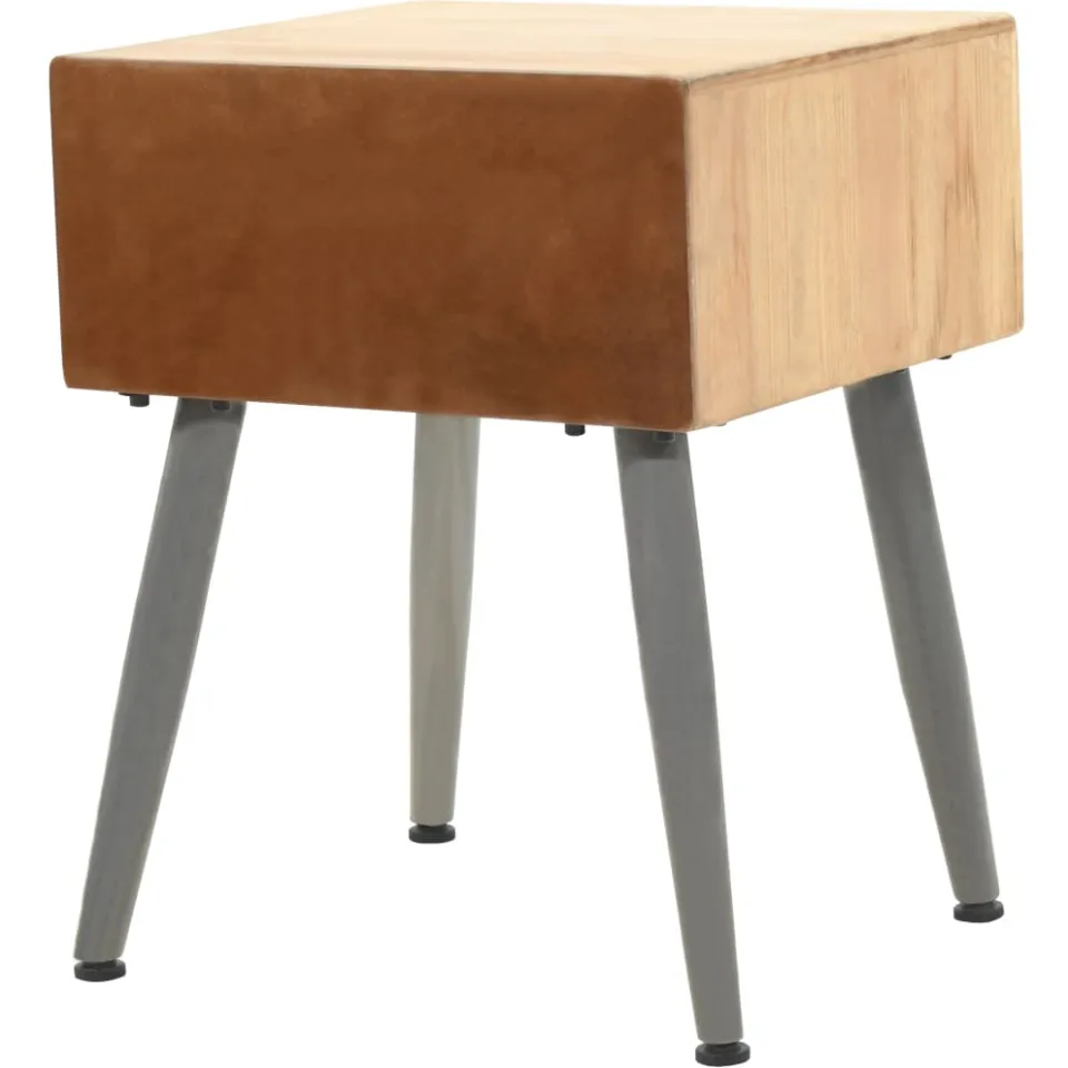 vidaXL Nachtkastje 43x38x50 cm massief vurenhout bruin, foto 4