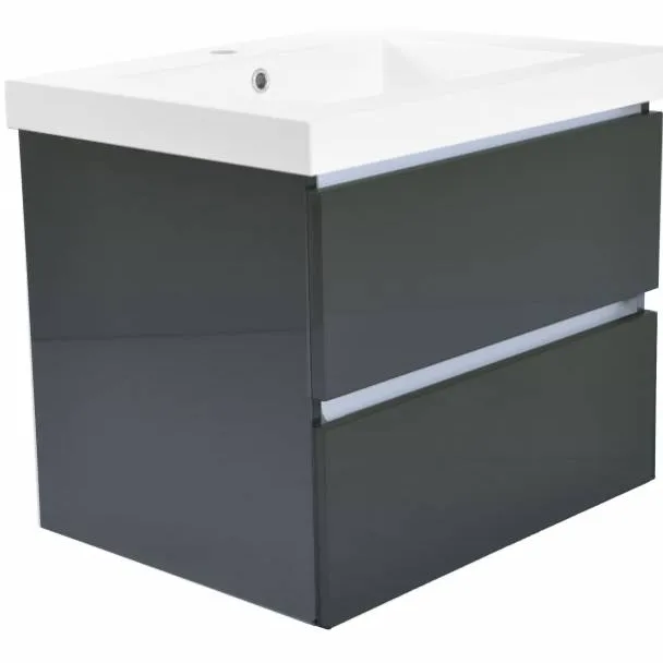 Aqua Splash Luna badkamermeubel met wastafel hoogglans grijs